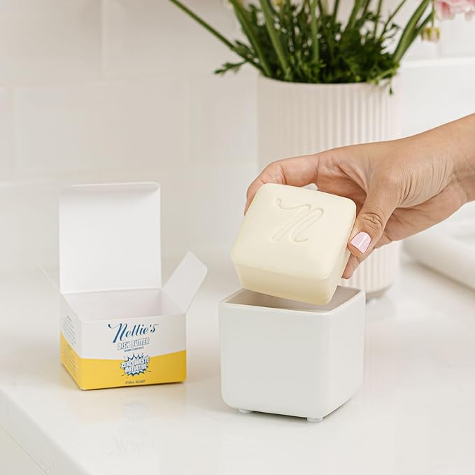 Nellie's Dish Butter Refill - Semi-Solid Dish Soap Block Alternative - Light Lemongrass Scent - Easy Refill for Dish Butter Container - (2 Pack) - (Made in Canada)