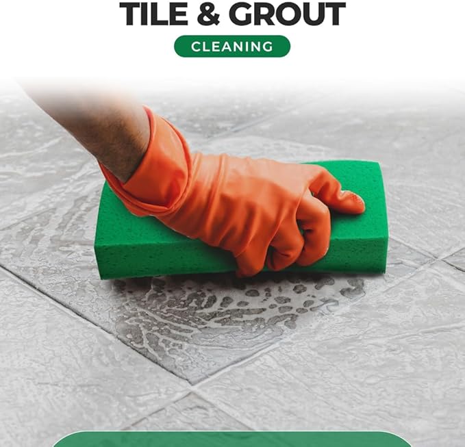 Multi-Purpose Sponges for Cleaning - Green 4 Pack, Large Sponges for Car Washing, Tile & Grout, All Purpose Cleaning