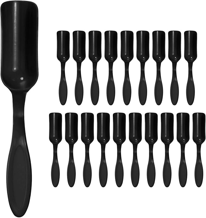 20-Pack Mini Gardening Shovel Spoons, Plastic Garden Soil Scoops for Cultivation Digging Transplanting/Flower Planting/Plant Succulent, Colorful Small Gardening Tools [Black]