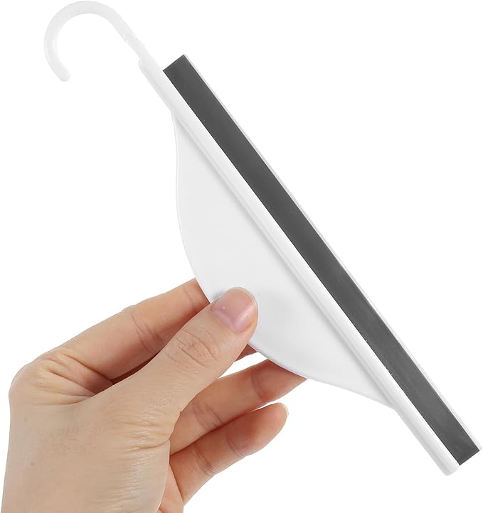 Tiny Bathroom Mirror Squeegee for Shower Glass, Silicone Shower Squeegee with Hanging Hook, Handy Water Blade Mini Squeegees, Wiper Scraper Cleaner Tool for Cleaning Window Glass Sink Counter