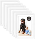 5x7 Picture Frame, Clear Acrylic Photo Frame with White Mat for 4x6 Photos, One-Piece Shatterproof Tool-Free Design, UV-Resistant Waterproof Tabletop Frame for Home Office Decor with 10-Year Warranty