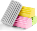 4-Pack Damp Clean Duster Sponge,Damp Dusting Sponge,Duster Baseboard Cleaner Sponge with Ridges,Reusable Wet Duster Sponge,Household Cleaning Sponges for Blinds(Grey,Yellow,Pink,Green)