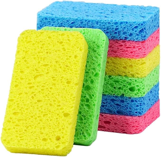 12 - Pack Non-Scratch Scrub Sponges - Sponges for Dishes and Washing Dishes, Cleaning Sponges for Kitchen Home and More（Multicolor）