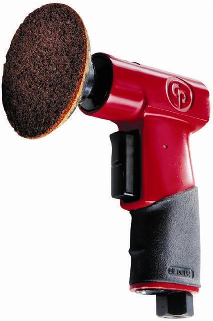 Chicago Pneumatic CP7202 - Air Random Rotary Sander Tool, Home Improvement, Polisher, Rust Removal, Rotary Tool, Pistol Handle, Hook & Loop, 3 Inch (75 mm), 0.2 HP/ 150W - 15000 RPM, One Size, Factory
