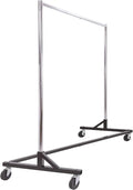 Commercial Garment Rack (Z Rack) - Rolling Clothes Rack, Z Rack With KD Construction With Durable Square Tubing, Commercial Grade Clothing Rack, Heavy Duty Chrome Commercial Garment Rack