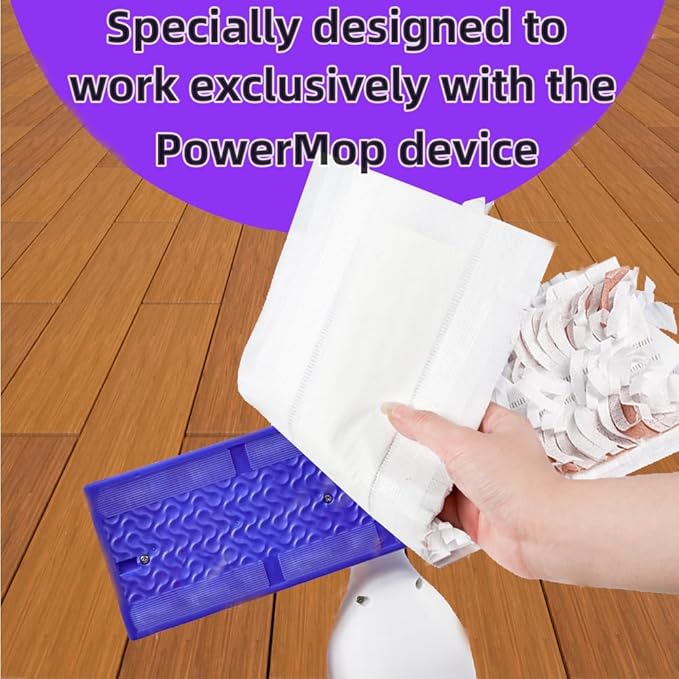 Disposable Mopping Pad Refills for PowerMop Multi-Surface,Wood Mopping Pad Refills for Floor Cleaning, 10 Count (10 Purple+10 Brown)