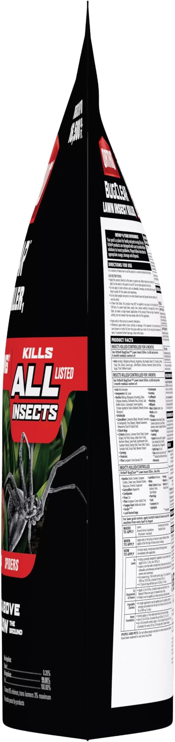 Ortho BugClear Lawn Insect Killer1, Kills Ants, Spiders, Ticks, Fleas, Armyworms and Grubs, Treats up to 16,500 sq. ft., 10 lb. (Pack of 4)