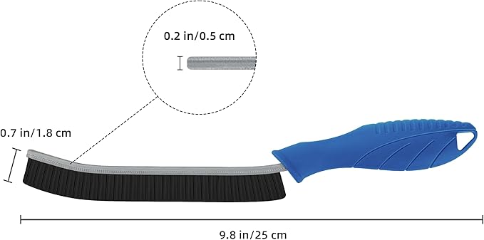 Hard Bristle Crevice Cleaning Brush - Cleaning Supplies - Household Crevice Cleaning Tools - Multi-Purpose Crevice Brushes for Kitchen, Toilet, Window, Vehicle, Faucets, Grout (3, Dark Blue)