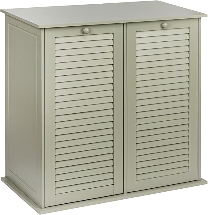 Household Essentials Tilt-out Cabinet Laundry Sorter with Shutter Front, Grey
