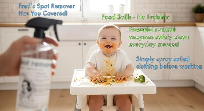 Fred's Fine Cleaning Center Ultra-Powered Enzyme Stain Buster for Carpet, Laundry, and More, Quart Size