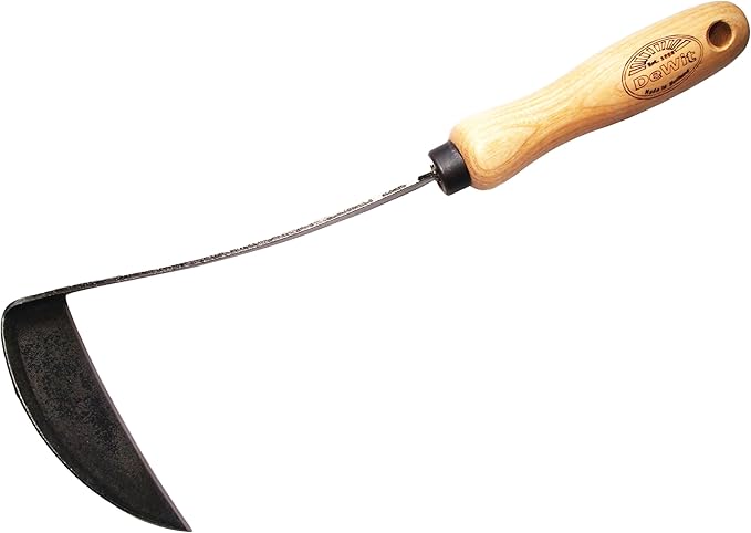 DeWit Tierra Garden Right Hand Japanese Hand Hoe, Handheld Gardening Tool to Remove Grass, Weeds, and More