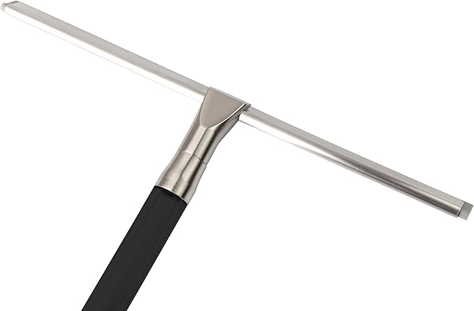 Zadro 12 Inch Wide Large Silicone Big Squeegee for Windows, Bathroom Shower Squeegee for Car Wash, Large Hanging Hook & Wall Mount Bracket (Matte Black, 12 in.)