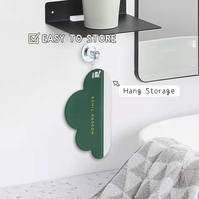 2 Pack Silicone Squeegees with Water Blades Wiper Board Compact Cleaner for Home Kitchen Countertop Car Window Bathroom Mirror,Green White