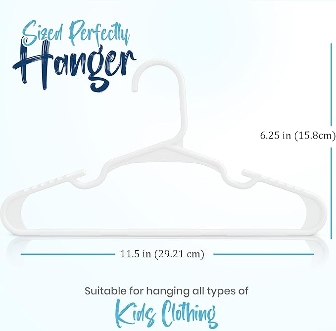 Utopia Home 160 Pack Kids Hangers - 11.5 Inch Plastic Baby Hangers for Closet - Childrens Hanger for Clothes & Infant Hanger for Closet - Ideal for Everyday Standard Use (White)