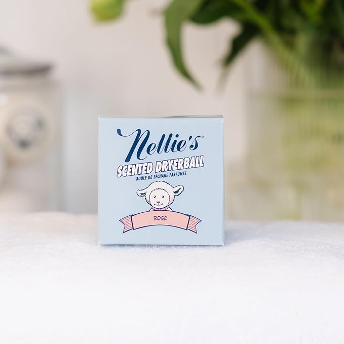 Nellie's Scented Wool Dryerball - Rose Scented - Made with 100% Pure New Zealand Wool and Lasts Approximately 50 Drying Loads - Silent in Your Dryer!