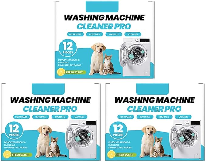 Washing Machine Cleaning Tablets: Powerful Deep Cleaning for Front Loader & Top Load Washer Machines - Clean Inside Drum and Laundry Tub Seal (36 pieces)