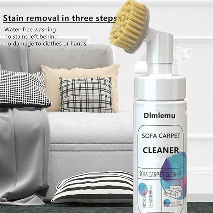 2 Pack Carpet Spot Cleaner, Sofa Spot Stain Remover, Free-wash Fabric Cleaner with Brush Head, for Sofas, Carpets, Curtains, Remove Oil Stains, Blood Stains, Coffee Stains, Pet Urine Stains
