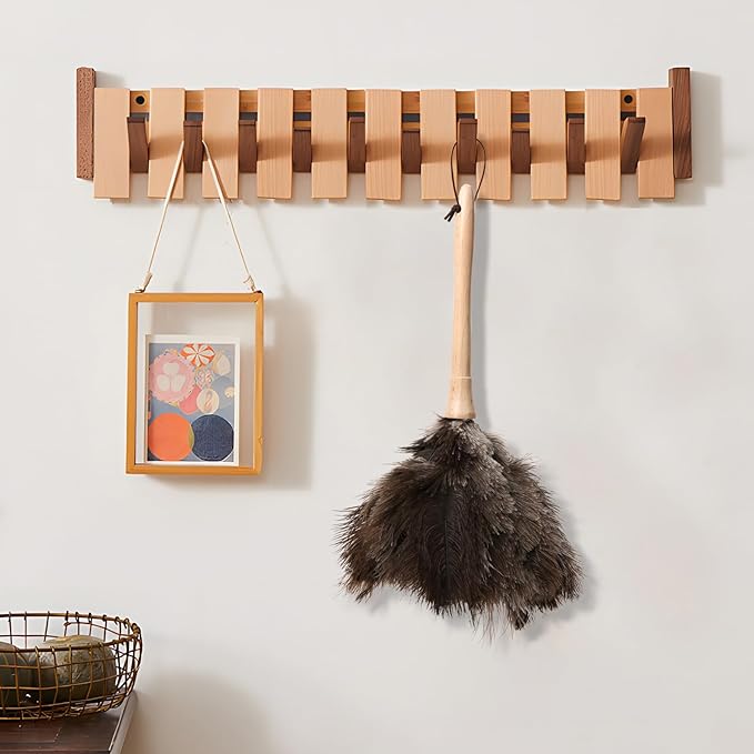 Ostrich Duster Fluffy Natural Feather Dusters with Wooden Handle Cleaning Supplies for Home Office Car (1, 16inch)