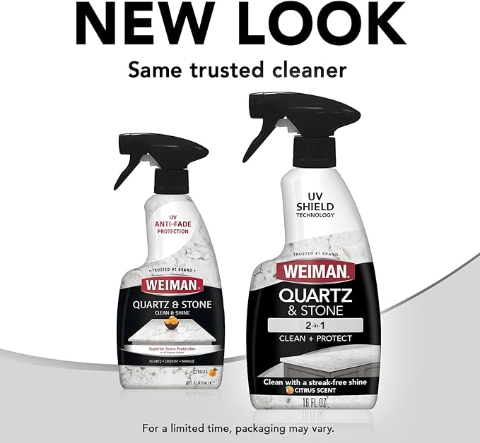 Weiman Quartz Countertop Cleaner and Polish (2 Pack w/Micro Towel) Clean and Shine Your Quartz Countertops Islands and Stone Surfaces with Ultra Violet Protection