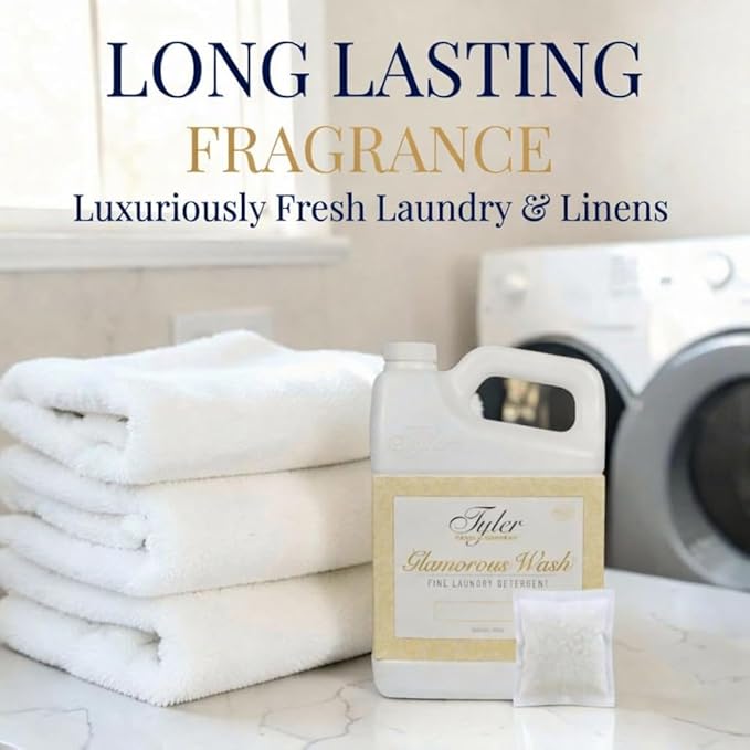 Tyler Candle Glamorous Liquid Wash Detergent Wash, Liquid, Diva, 16 Fl oz/with Dryer Sachet Single Pouch, Pull and Pour Spill Proof Cap ol