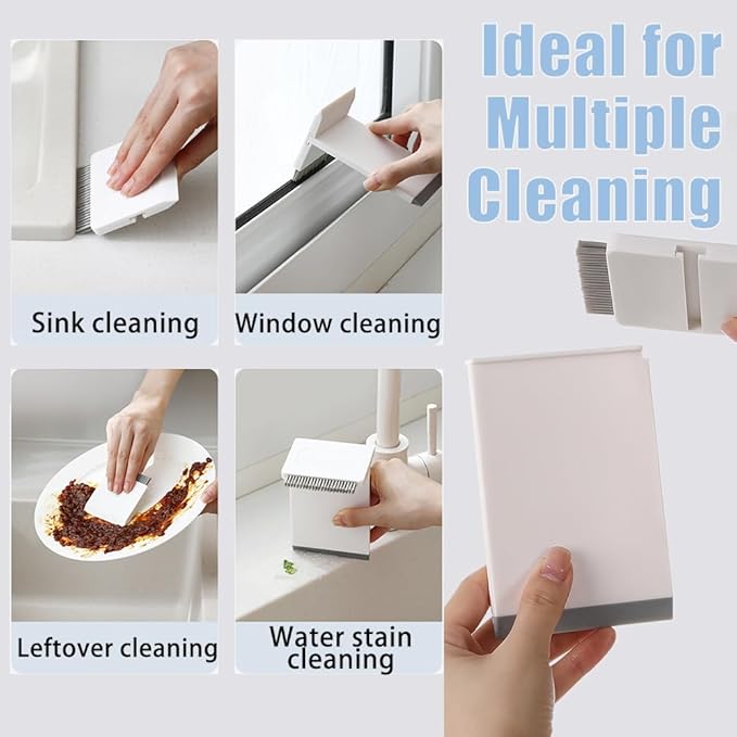 Kitchen Sink Squeegee and Countertop Brush,3 in 1 Mini Squeegee Sponge Countertop Dirt Cleaning Brush,Multi Purpose Compact Brush Cleans Wet and Dry Spills