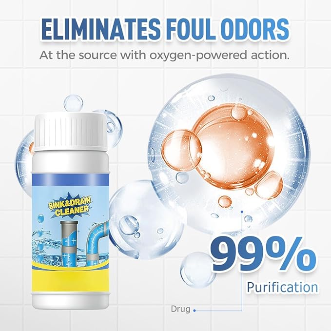 Sink and Drain Cleaner, 2026 New Multi-functional Sink and Drains Cleaner Powder Cleaning, Sink Cleaner for Kitchen and Pipes Cleaning Tool (2 PCS)
