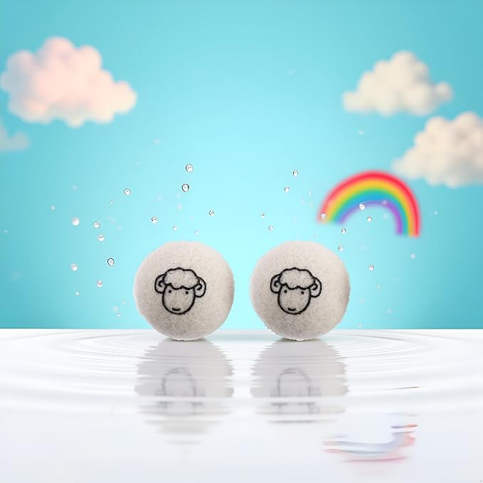 2 Pcs Wool Dryer Balls, Reusable Laundry Balls Softener Washing Fleece Dry Kit Anti-Static Reduce Wrinkles and Save Time Drying Ball,Laundry House Supplies (with Pattern)