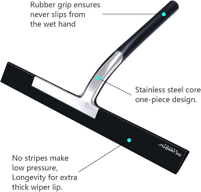 Silicone Rubber Blade & Hook Shower Window Squeegee 11" in Width Silicone Car Squeegee Bathroom Squeegee for Shower Squeegee for Shower Doors Car Window
