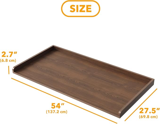 SpaceAid Washer Dryer Countertop, Laundry Wood Shelf Topper with Edge, 54" Width x 27.5" Depth Cover Guard Organizer for Washer and Dryer Laundry Hamper Counter Storage Organization (Brown Wood)