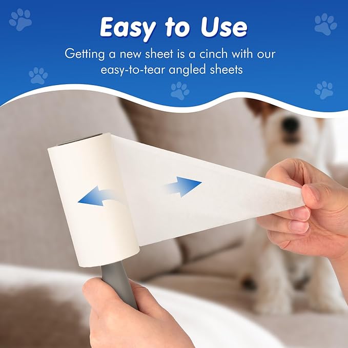 BEAUTURAL Lint Roller, Extra Sticky 360 Sheets for Pet Hair Removal, Dog and Cat Lint Remover 4 Pack, Upgraded Version