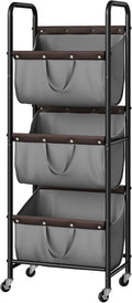 GRANNY SAYS 3 Tier Laundry Sorter, Laundry Hamper with Wheels, Laundry Room Organization and Storage, 3 Section Rolling Laundry Cart for Dorm, Bathroom, Bedroom, Closet, Grey