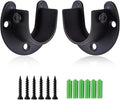 Rise age Stainless Steel Closet Rod Bracket, 3/4 Inch Diameter Closet Rod Holder 2 Pcs, Heavy Duty Black Curtain Holder with Screws