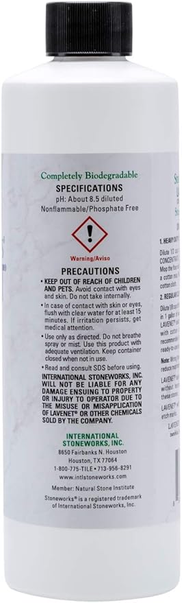 Lavenet Concentrate (1 Pint) pH-balanced cleaner for marble, granite, travertine, limestone, terrazzo, slate, flagstone and other natural stones
