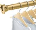 Closet Rods for Hanging Clothes, 17 to 39 Inch Heavy Duty Stepless Adjustable Closet Hanging Rod, 1.3 Inch Diameter Metal Closet Rod for Wardrobes Laundry Bedroom RV, Gold