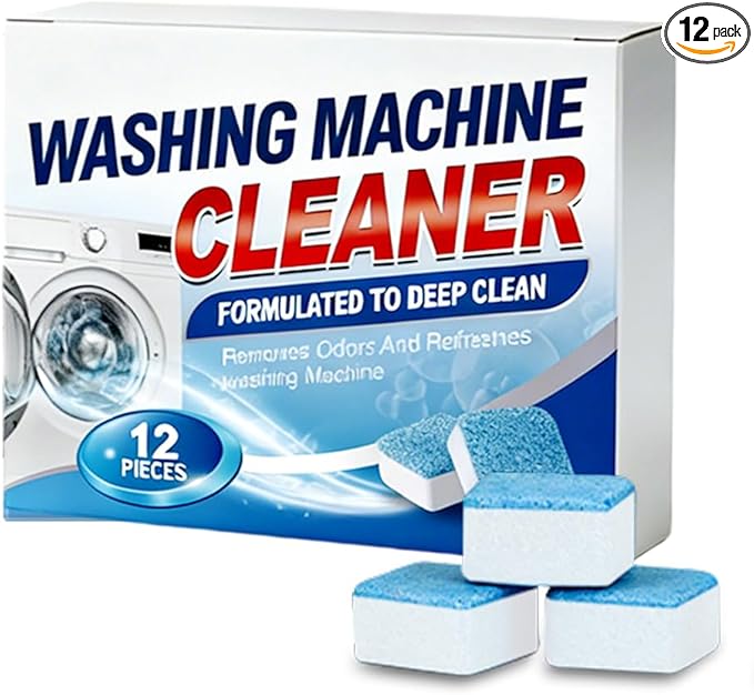 Washing Machine Cleaner Tablets, Deep Cleaning Descaler for Front & Top Load Washers, Clean Inside Drum and Laundry Tub Seal (1 box)