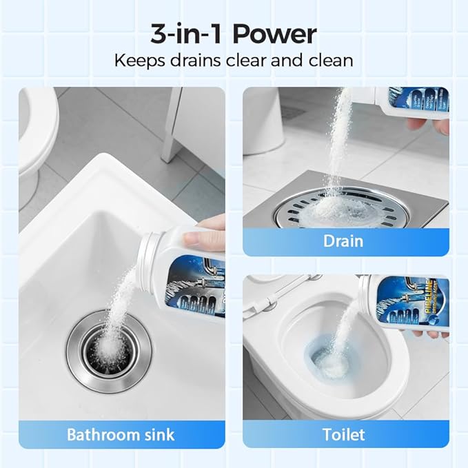 Strong Drain Cleaner for Kitchen, 2026 New Pipeline Dredging Agent, Fast Acting Drain Clog Remover for Home, Powerful Grease Dissolver for Bathroom, Pipe Cleaning Solution for Homeowner (2pcs)