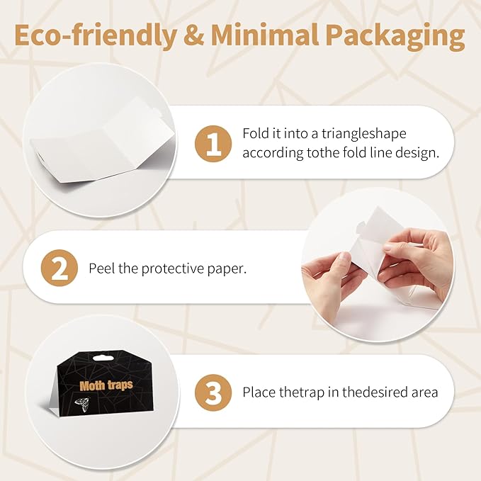 PIMAG Upgraded Moth Traps, Double Potent Pantry & Clothes Traps with Pheromones Prime, No Toxic & Odorless Meal Moth Trap, Organic Sticky Moths Balls Repellent with Lure for Closet, Kitchens-6Pack