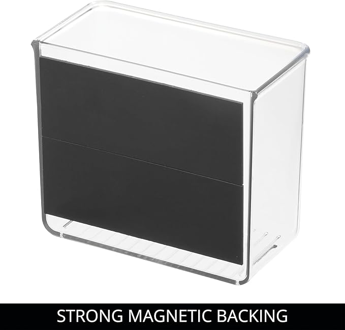 iDesign Magnetic Small Clear Plastic Organizer Bins for Laundry Room Storage
