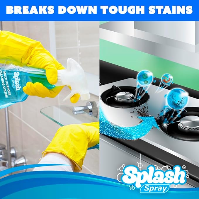 Splash Spray Multi-Purpose Cleaning Tablets - 5x Cleaning Tablets and Bottle Spray - Mix with Warm Water