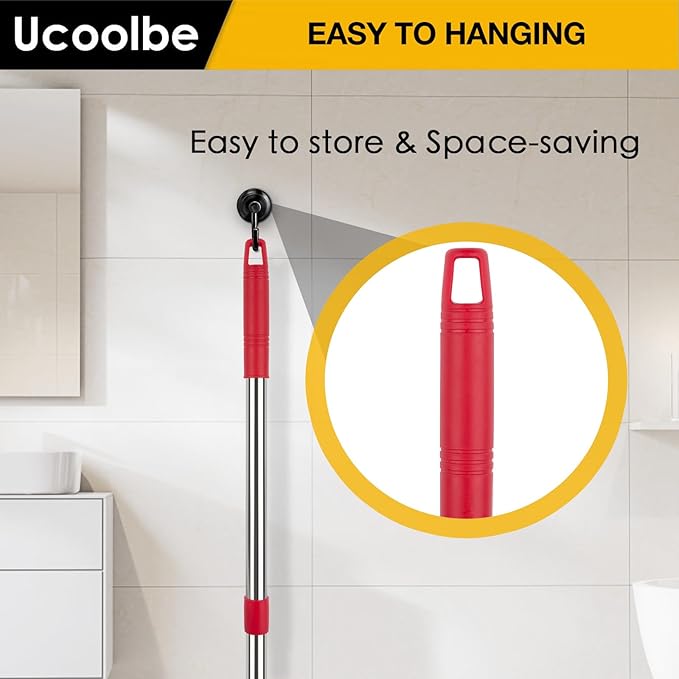 Spin Mop Replacement Handle Compatible with O-Cedar Spin Mop & Bucket System, 4-Section 30" to 58" Mops Handle Replacement Stick for Floor Cleaning, Mops Head & Base Not Include