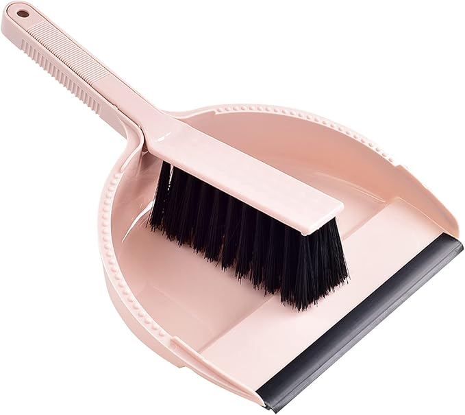 Small Mini Broom & Pink Dustpan Set for Home Kitchen Office Car