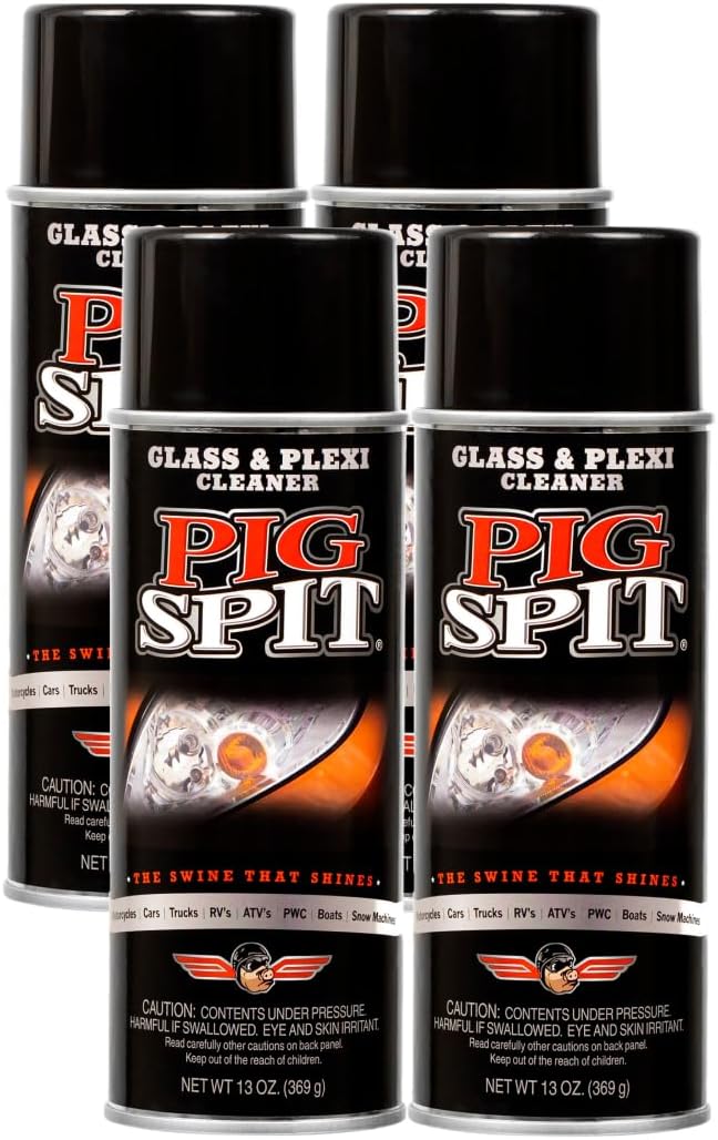 Glass and Plexi Cleaner for a Streak-Free Shine for Home and Automotive Use | 13 oz.| 4-Pack