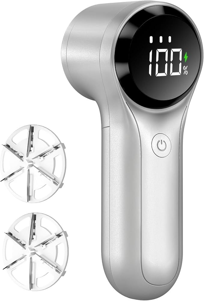 Buywoo Fabric Shaver, Electric Lint Remover, Rechargeable Lint Shaver, Household Essentials for Clothes, Upholstery, Furniture, Sweater Defuzzer to Remove Pilling, Battery Operated, Birch