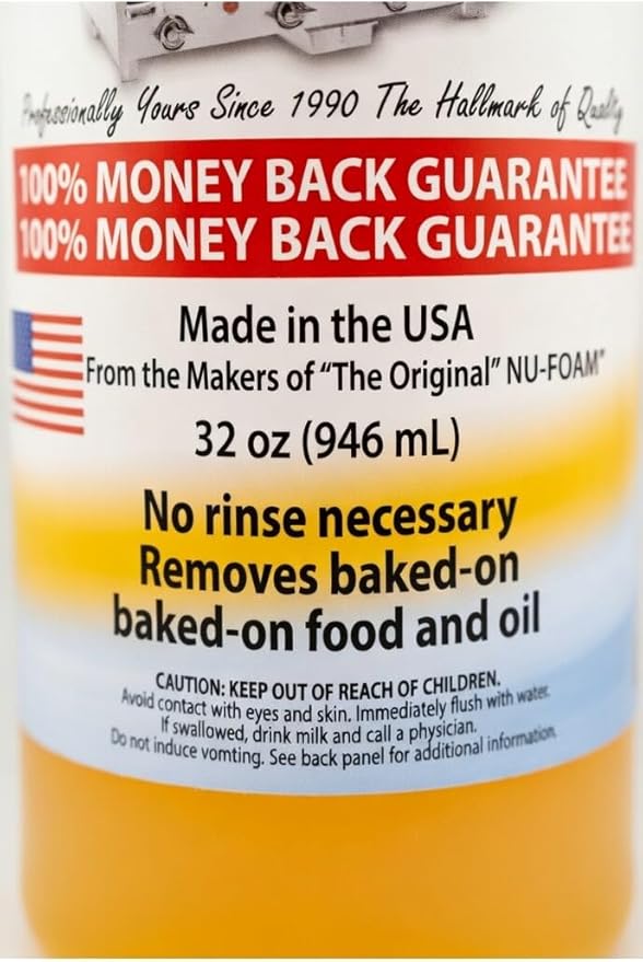 Nu-Foam Griddle Cleaner, Professional Flat Top Cleaning Liquid, 32 oz, for Commercial Griddles