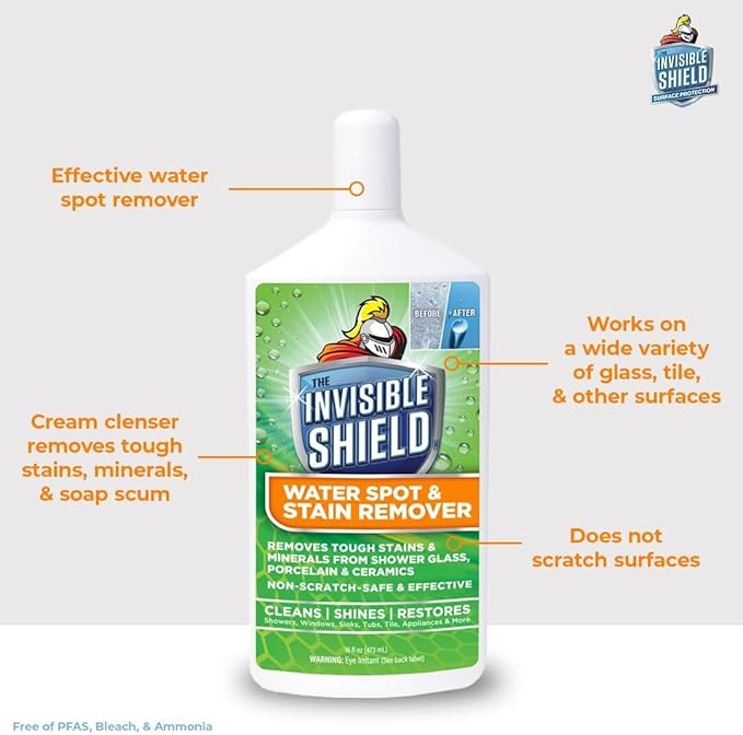 Invisible Shield Protective Glass + Surface Coating (2) & Water Spot and Stain Remover (1) - Restorer 3 Pack - 10 oz