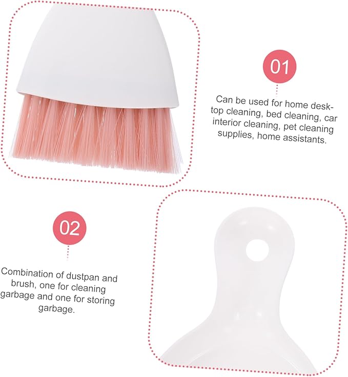 minkissy 2pcs Guinea Pig Accessories Cleaning Set Cage Broom Dustpan Nest Cleaning Tools Portable Household Supplies Random Color