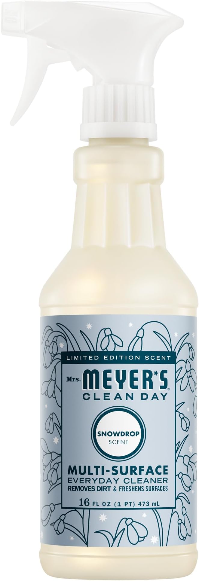 MRS. MEYER'S CLEAN DAY Multi-Surface Everyday Cleaner, Snowdrop Scent, 16 Fl Oz Bottle