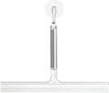 iDesign Forma Brushed Stainless Steel Squeegee with Suction Storage Hook - 12" x 8"