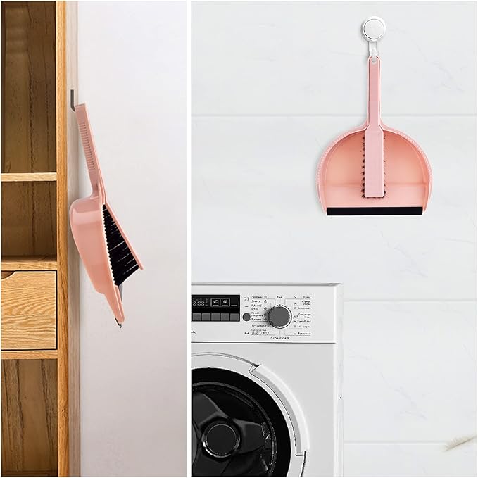 Small Mini Broom & Pink Dustpan Set for Home Kitchen Office Car