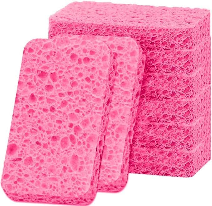 36 - Pack Non-Scratch Scrub Sponges - Sponges for Dishes and Washing Dishes, Cleaning Sponges for Kitchen Home and More（Pink）
